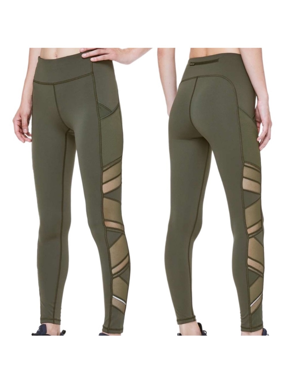 Lululemon Speed Up Tight Mesh 28” in Camo Green